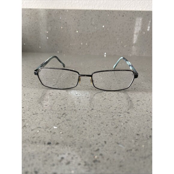 COLE HAAN CH1022 II Eyeglasses Frames ONLY 53-16-135 Black/Blue Teal Marble - Picture 2 of 8